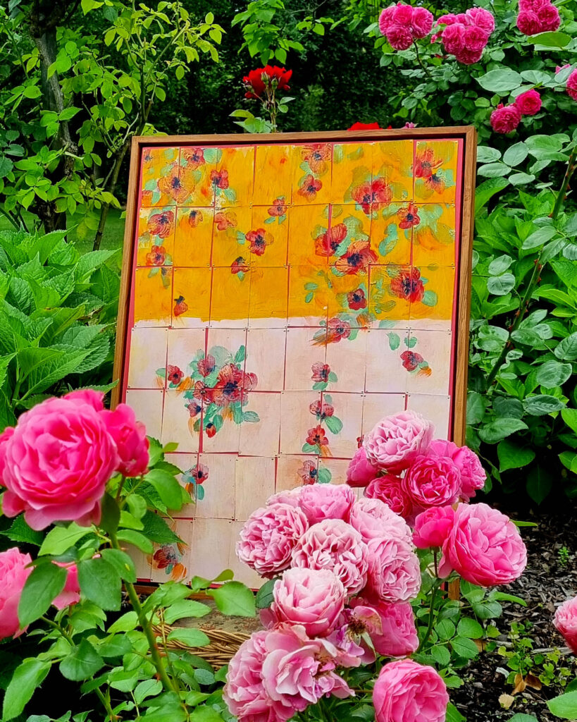 Rosenblüten, abstrakte Malerei