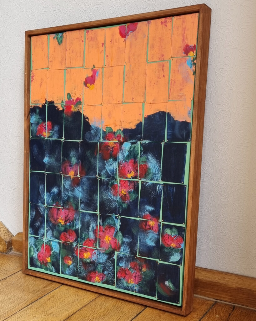 Abstrakte Malerei mit Blüten Motiv