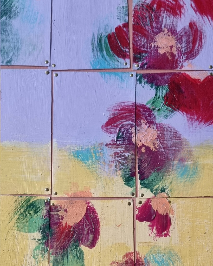 Modernes Kunstwerk, abstrakte Blumen von Annett Wagner