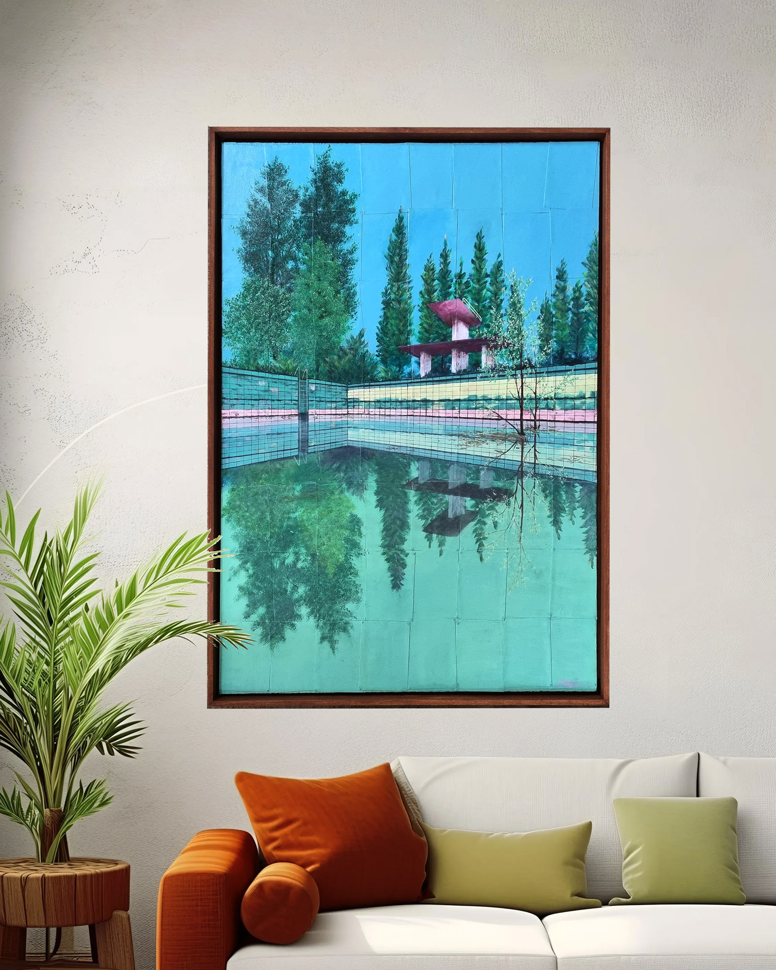 Verlassenes Freibad, Gemälde von Annett Wagner