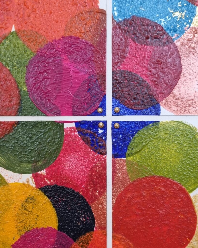 Abstrakte Kunst von Annett Wagner, Detailfoto, Grüne Woche SDG 