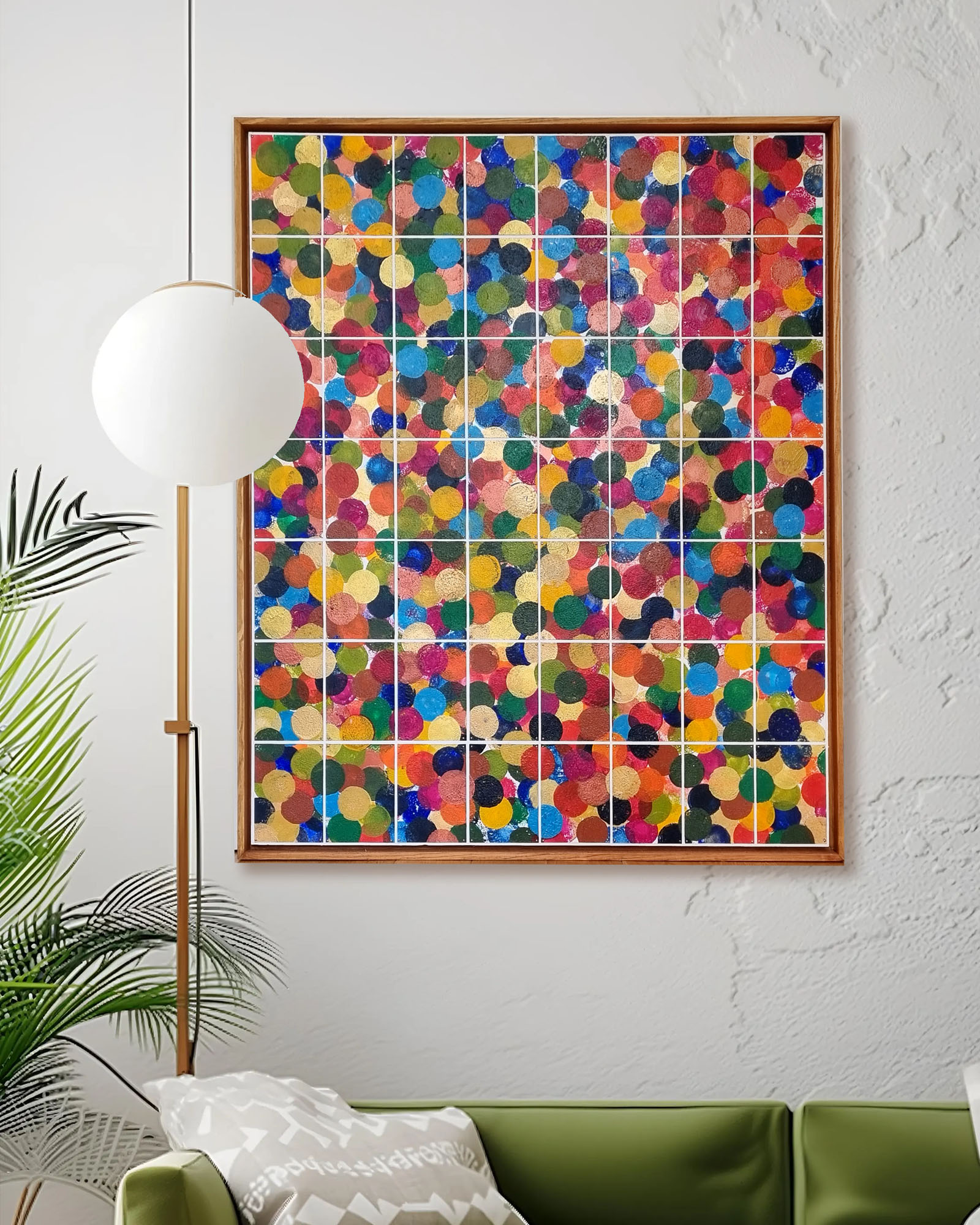 Abstrakte Kunst von Annett Wagner, bunte Punkte, Grüne Woche SDG