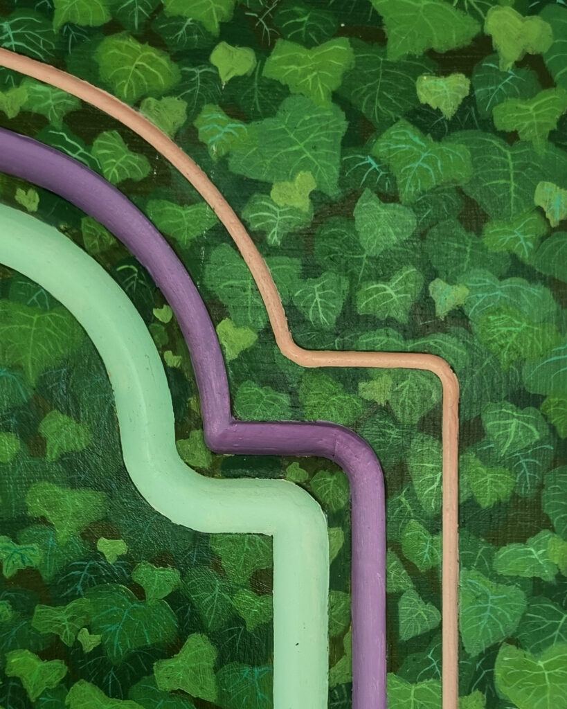 Malerei auf Schranktür,  Efeu, Upcycling Kunst von Annett Wagner