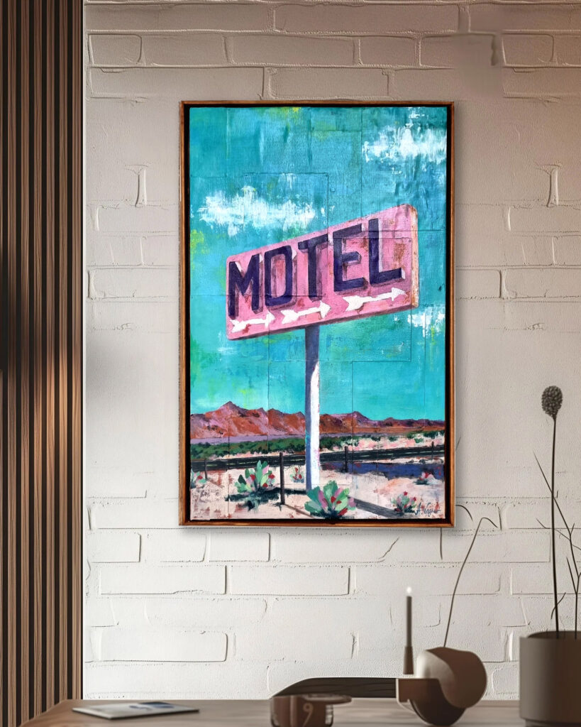 Motel, Straßenschild, Upcycling Kunst, Annett Wagner