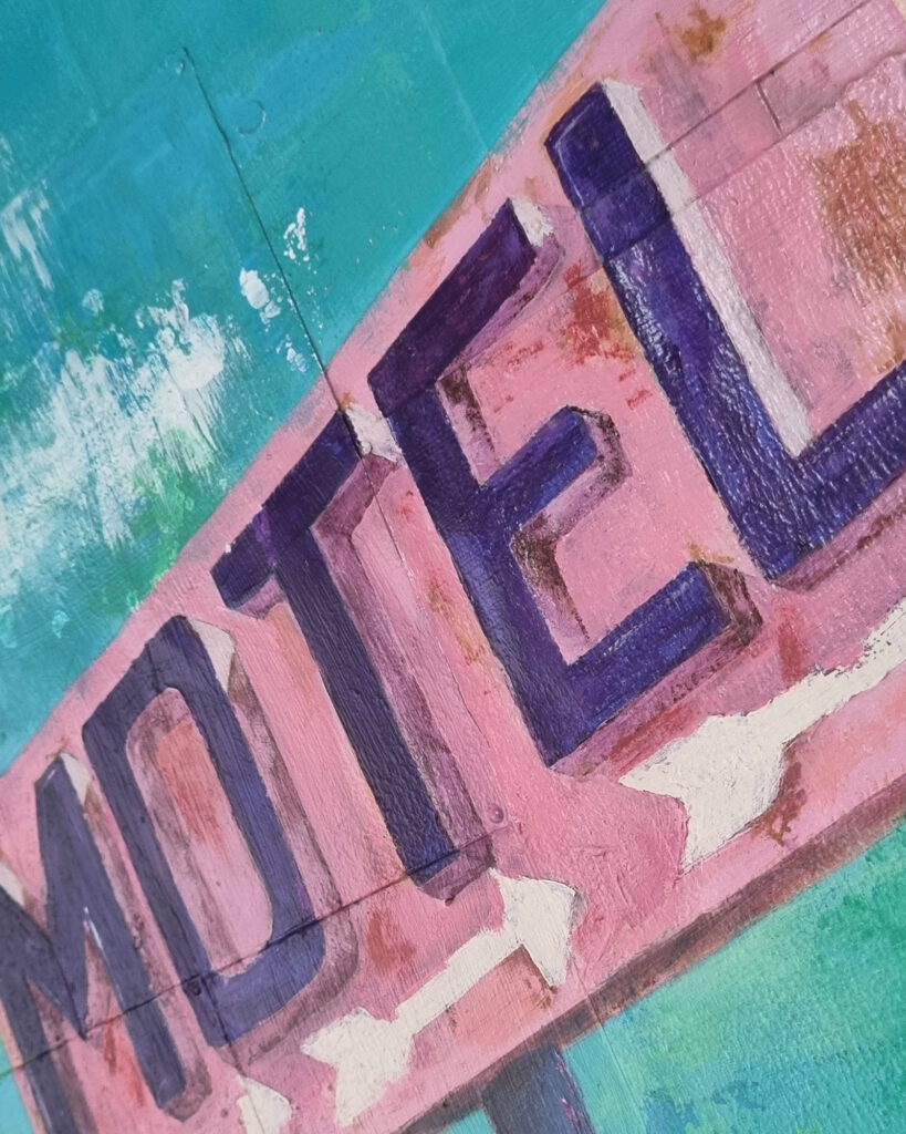 Motel, Straßenschild, Upcycling Kunst, Annett Wagner