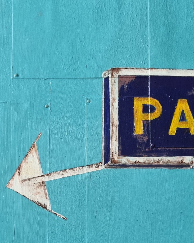 Detail Kunstwerk Parkung, Roadsign, Annett Wagner