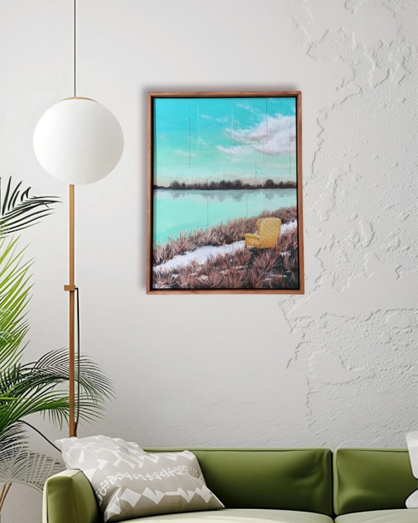 Slow Living Art von Annett Wagner, Landschaft mit Sessel