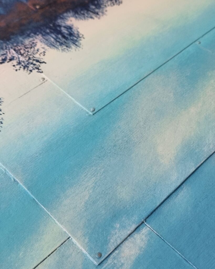 die Stille am See. Landschaftsmalerei mit Wasserspiegelung von Annett Wagner